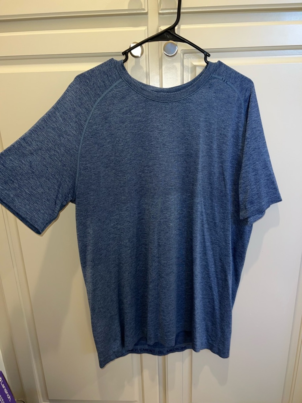lululemon athletica Men's Heathered Blue Short Sleeve Crew